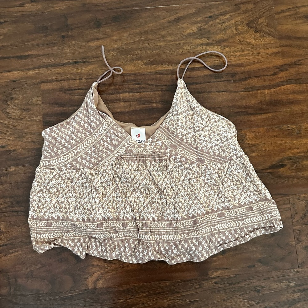 Boho Print Women's Top - Brown